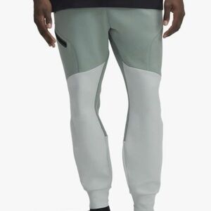 Under Armour Jogger Pants Men's Green Light Gray Athletic Fit Elastic Waist